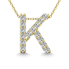 Cargar imagen en el visor de la galería, Diamond 1/8 Ct.Tw. Letter K Pendant in 14K Yellow Gold&quot;