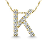 Diamond 1/8 Ct.Tw. Letter K Pendant in 14K Yellow Gold