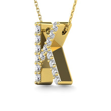 Cargar imagen en el visor de la galería, Diamond 1/8 Ct.Tw. Letter K Pendant in 14K Yellow Gold&quot;