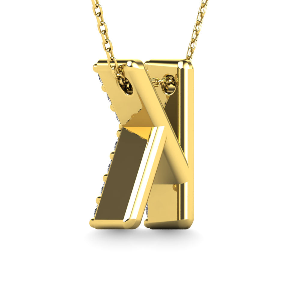 Diamond 1/8 Ct.Tw. Letter K Pendant in 14K Yellow Gold"