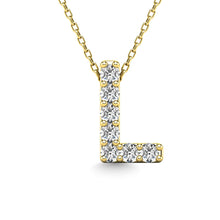 Load image into Gallery viewer, Diamond 1/20 Ct.Tw. Letter L Pendant in 14K Yellow Gold&quot;