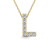 Diamond 1/20 Ct.Tw. Letter L Pendant in 14K Yellow Gold