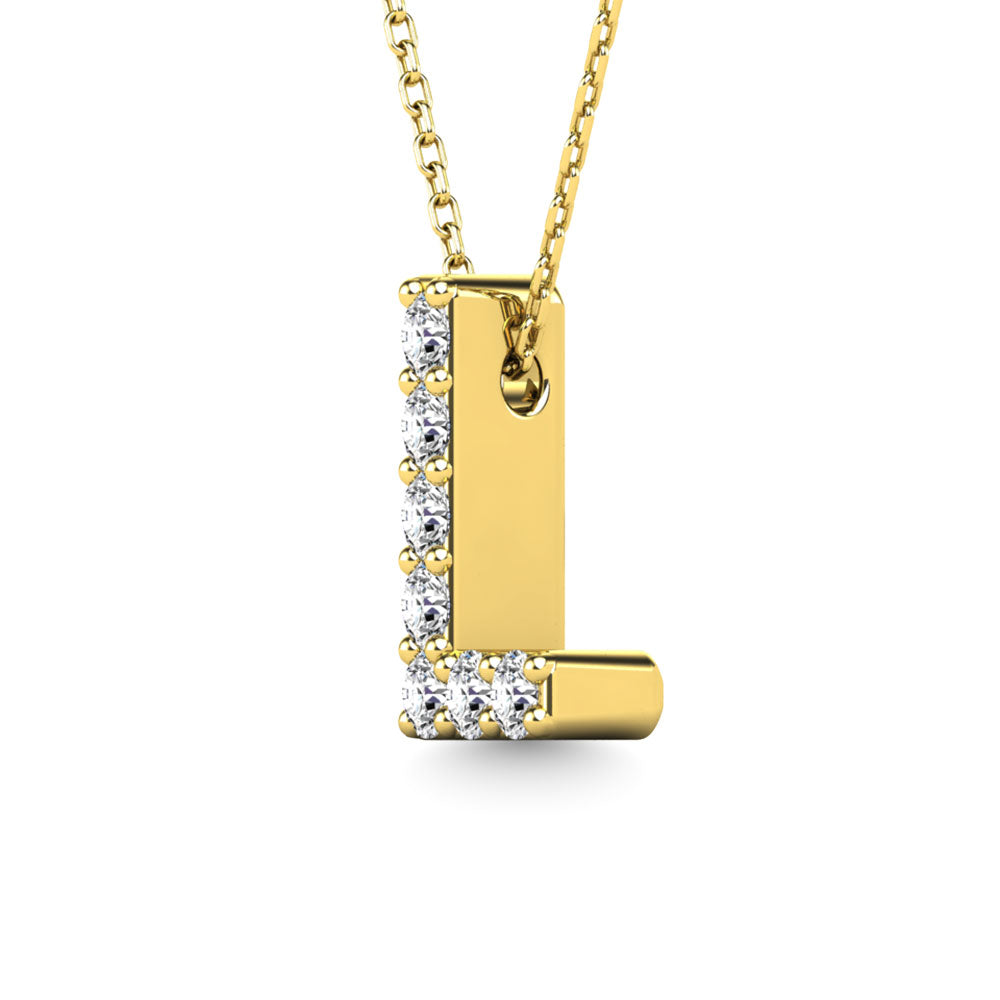 Diamond 1/20 Ct.Tw. Letter L Pendant in 14K Yellow Gold"