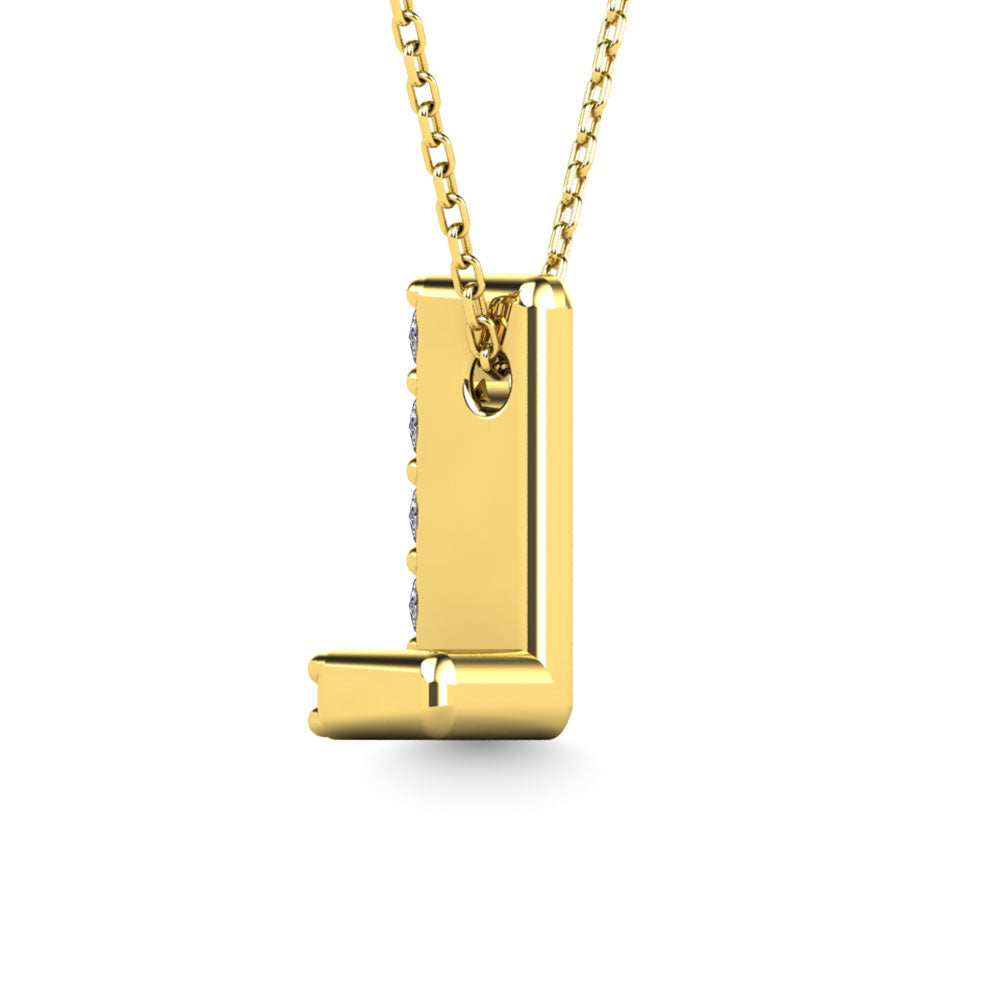 Diamond 1/20 Ct.Tw. Letter L Pendant in 14K Yellow Gold"