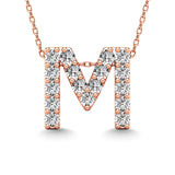 Diamond 1/6 Ct.Tw. Letter M Pendant in 14K Rose Gold