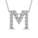 Diamond 1/6 Ct.Tw. Letter M Pendant in 14K White Gold