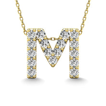 Load image into Gallery viewer, Diamond 1/6 Ct.Tw. Letter M Pendant in 14K Yellow Gold&quot;