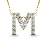 Diamond 1/6 Ct.Tw. Letter M Pendant in 14K Yellow Gold