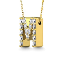 Load image into Gallery viewer, Diamond 1/6 Ct.Tw. Letter M Pendant in 14K Yellow Gold&quot;