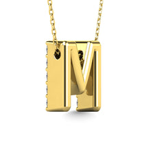 Load image into Gallery viewer, Diamond 1/6 Ct.Tw. Letter M Pendant in 14K Yellow Gold&quot;