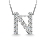 Diamond 1/6 Ct.Tw. Letter N Pendant in 14K White Gold