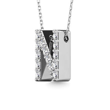 Load image into Gallery viewer, Diamond 1/6 Ct.Tw. Letter N Pendant in 14K White Gold&quot;