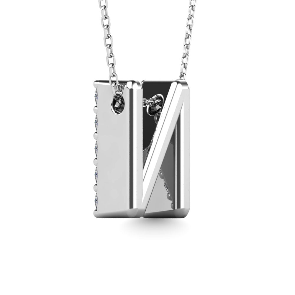 Diamond 1/6 Ct.Tw. Letter N Pendant in 14K White Gold"