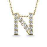 Diamond 1/6 Ct.Tw. Letter N Pendant in 14K Yellow Gold