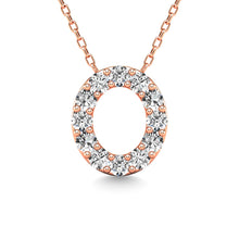 Cargar imagen en el visor de la galería, Diamond 1/8 Ct.Tw. Letter O Pendant in 14K Rose Gold&quot;