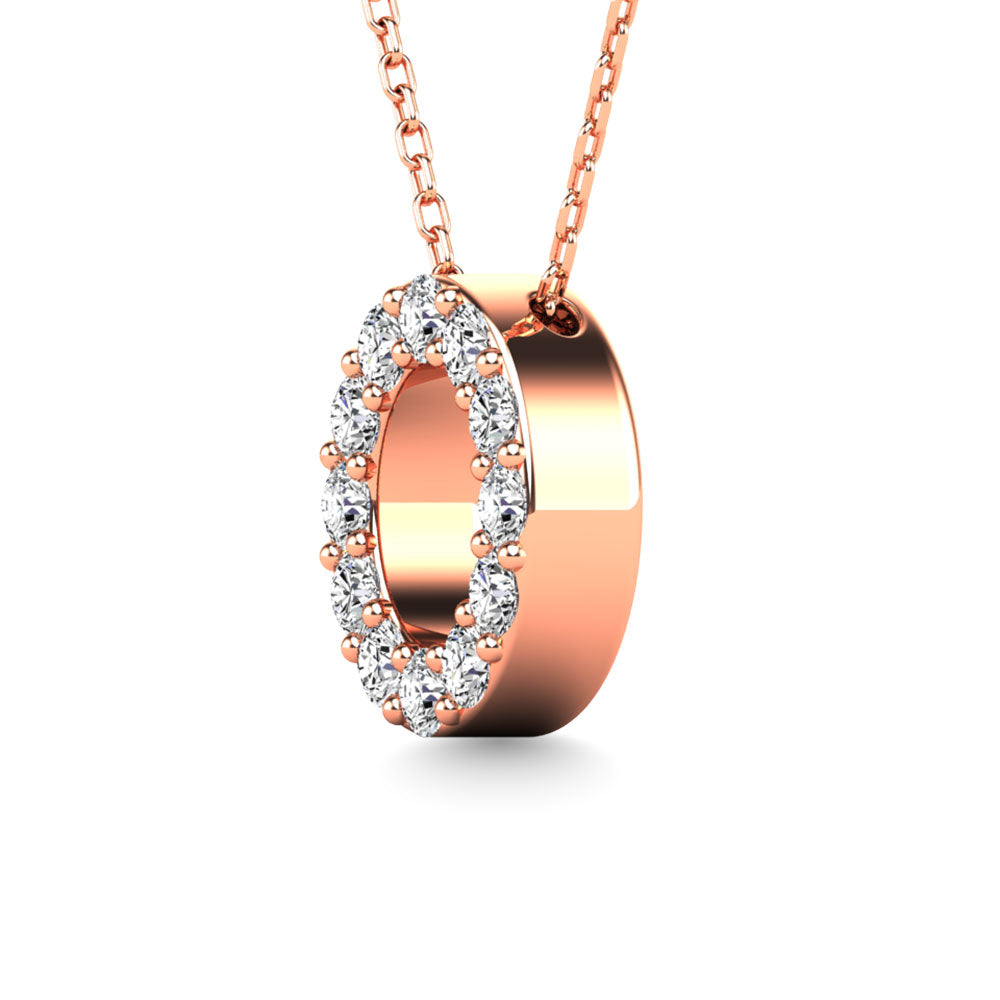 Diamond 1/8 Ct.Tw. Letter O Pendant in 14K Rose Gold"