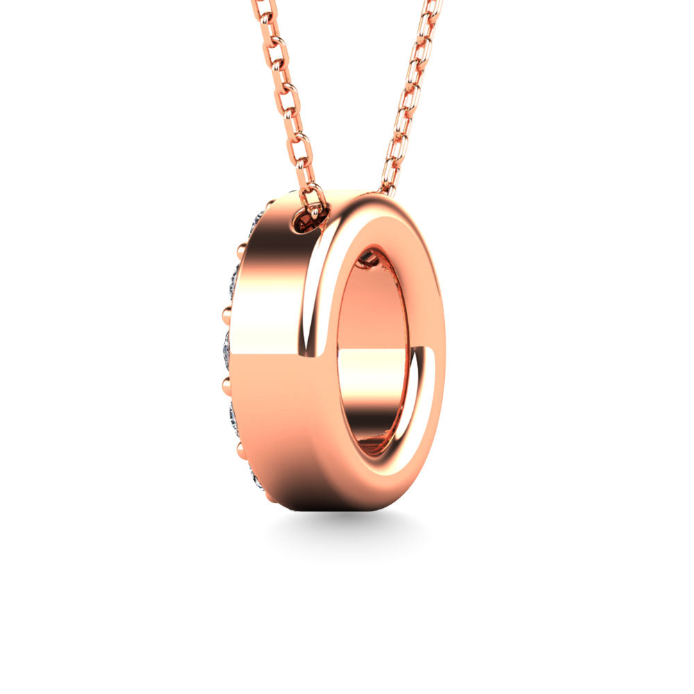 Diamond 1/8 Ct.Tw. Letter O Pendant in 14K Rose Gold"