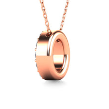 Load image into Gallery viewer, Diamond 1/8 Ct.Tw. Letter O Pendant in 14K Rose Gold&quot;