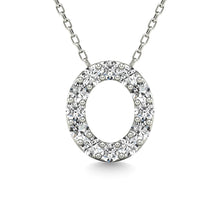 Load image into Gallery viewer, Diamond 1/8 Ct.Tw. Letter O Pendant in 14K White Gold&quot;