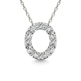 Diamond 1/8 Ct.Tw. Letter O Pendant in 14K White Gold