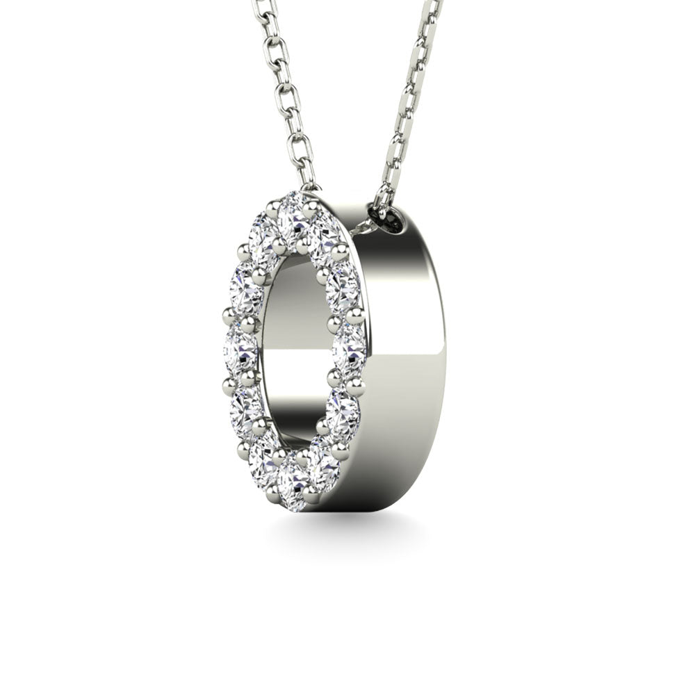 Diamond 1/8 Ct.Tw. Letter O Pendant in 14K White Gold"