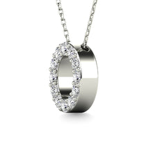 Load image into Gallery viewer, Diamond 1/8 Ct.Tw. Letter O Pendant in 14K White Gold&quot;