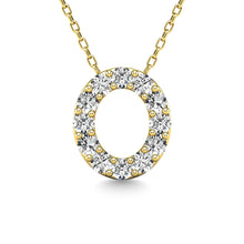 Load image into Gallery viewer, Diamond 1/8 Ct.Tw. Letter O Pendant in 14K Yellow Gold&quot;