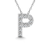 Diamond 1/10 Ct.Tw. Letter P Pendant in 14K White Gold