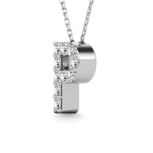 Cargar imagen en el visor de la galería, Diamond 1/10 Ct.Tw. Letter P Pendant in 14K White Gold&quot;