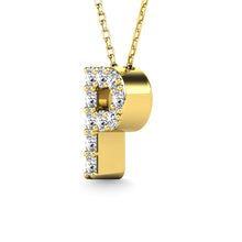 Load image into Gallery viewer, Diamond 1/10 Ct.Tw. Letter P Pendant in 14K Yellow Gold&quot;