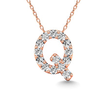 Cargar imagen en el visor de la galería, Diamond 1/6 Ct.Tw. Letter Q Pendant in 14K Rose Gold&quot;