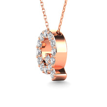 Cargar imagen en el visor de la galería, Diamond 1/6 Ct.Tw. Letter Q Pendant in 14K Rose Gold&quot;