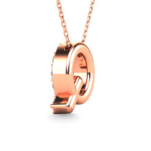 Load image into Gallery viewer, Diamond 1/6 Ct.Tw. Letter Q Pendant in 14K Rose Gold&quot;