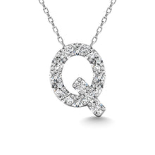 Load image into Gallery viewer, Diamond 1/6 Ct.Tw. Letter Q Pendant in 14K White Gold&quot;