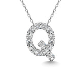 Diamond 1/6 Ct.Tw. Letter Q Pendant in 14K White Gold