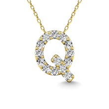 Load image into Gallery viewer, Diamond 1/6 Ct.Tw. Letter Q Pendant in 14K Yellow Gold&quot;