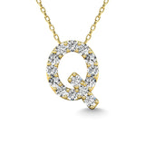 Diamond 1/6 Ct.Tw. Letter Q Pendant in 14K Yellow Gold