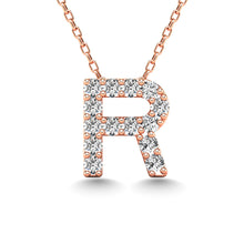 Cargar imagen en el visor de la galería, Diamond 1/8 Ct.Tw. Letter R Pendant in 14K Rose Gold&quot;