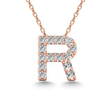 Diamond 1/8 Ct.Tw. Letter R Pendant in 14K Rose Gold