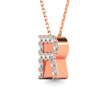 Cargar imagen en el visor de la galería, Diamond 1/8 Ct.Tw. Letter R Pendant in 14K Rose Gold&quot;