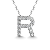 Diamond 1/8 Ct.Tw. Letter R Pendant in 14K White Gold