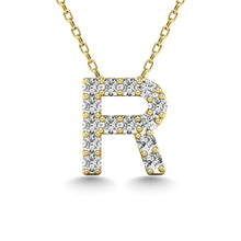 Load image into Gallery viewer, Diamond 1/8 Ct.Tw. Letter R Pendant in 14K Yellow Gold&quot;