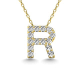 Diamond 1/8 Ct.Tw. Letter R Pendant in 14K Yellow Gold