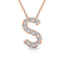 Load image into Gallery viewer, Diamond 1/10 Ct.Tw. Letter S Pendant in 14K Rose Gold&quot;