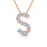 Diamond 1/10 Ct.Tw. Letter S Pendant in 14K Rose Gold