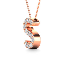 Load image into Gallery viewer, Diamond 1/10 Ct.Tw. Letter S Pendant in 14K Rose Gold&quot;