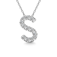 Load image into Gallery viewer, Diamond 1/10 Ct.Tw. Letter S Pendant in 14K White Gold&quot;