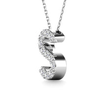 Load image into Gallery viewer, Diamond 1/10 Ct.Tw. Letter S Pendant in 14K White Gold&quot;