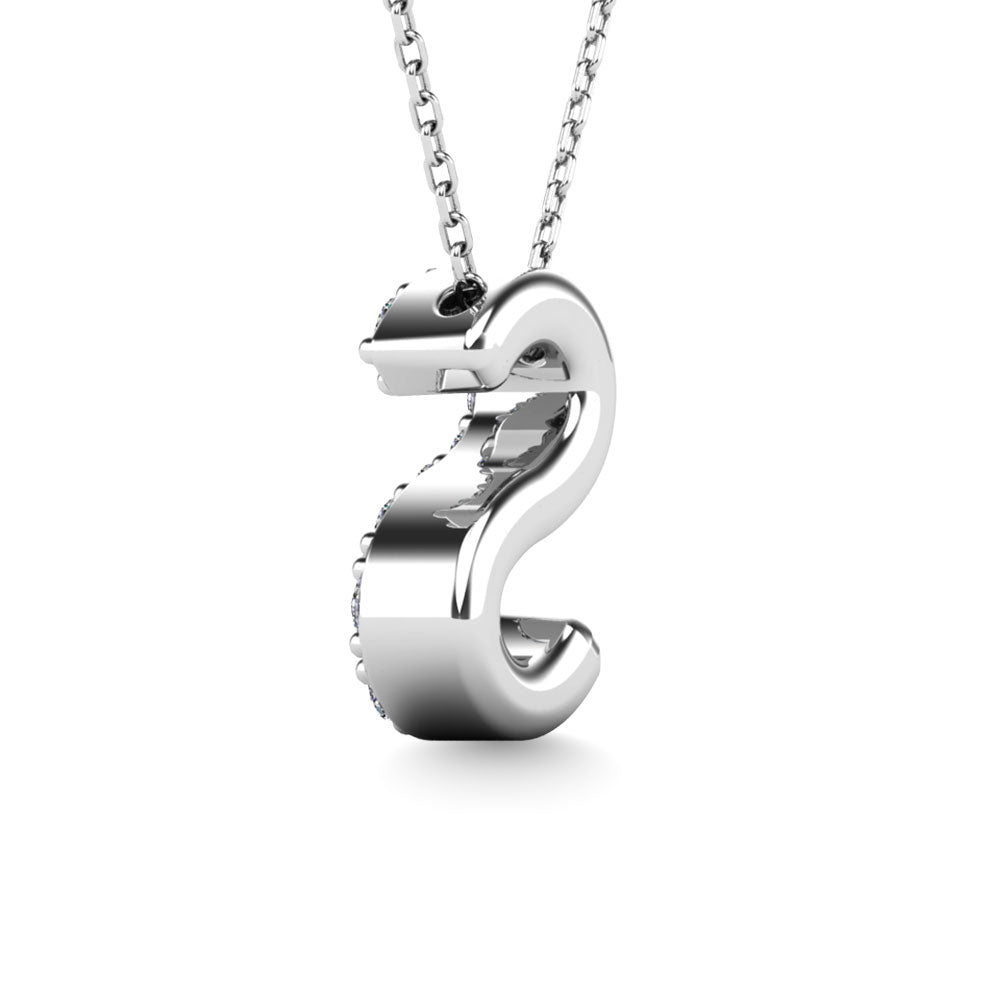 Diamond 1/10 Ct.Tw. Letter S Pendant in 14K White Gold"