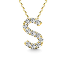 Load image into Gallery viewer, Diamond 1/10 Ct.Tw. Letter S Pendant in 14K Yellow Gold&quot;